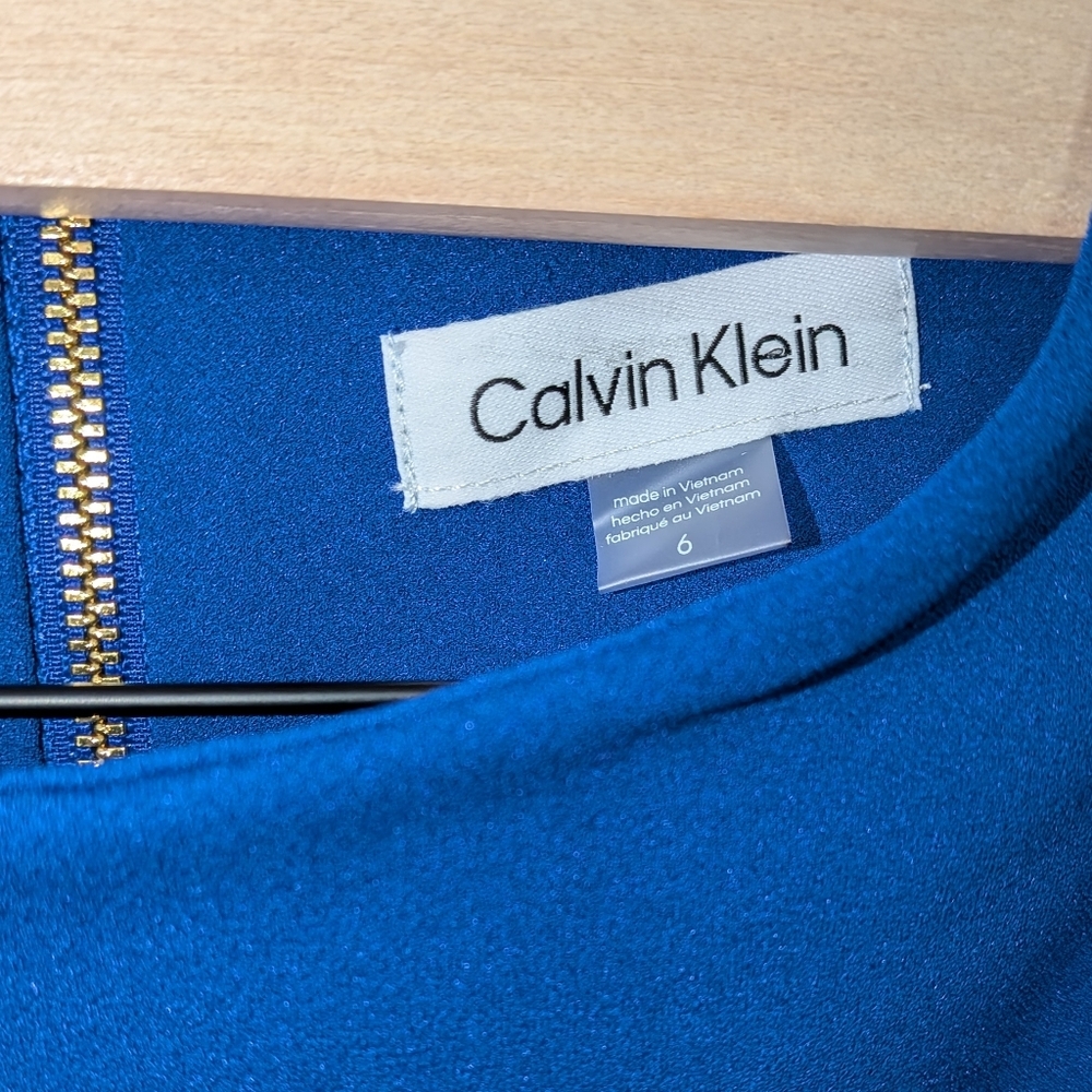 NWT Calvin Klein Cobalt Blue Midi Dress - Picture 3 of 6